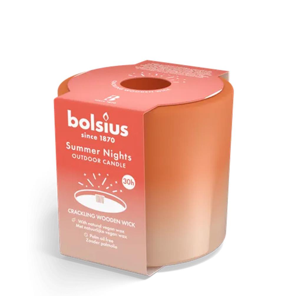 Bolsius Ivory Glass Summer Nights Outdoor Candle 9cm £11.69